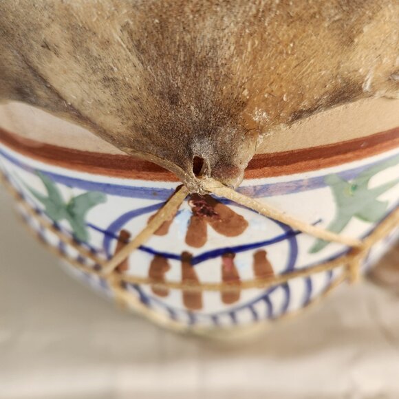 Moroccan Hand-Painted Ceramic Bongo Drums with Goat Hide – Handmade Folk Art - Picture 12 of 16